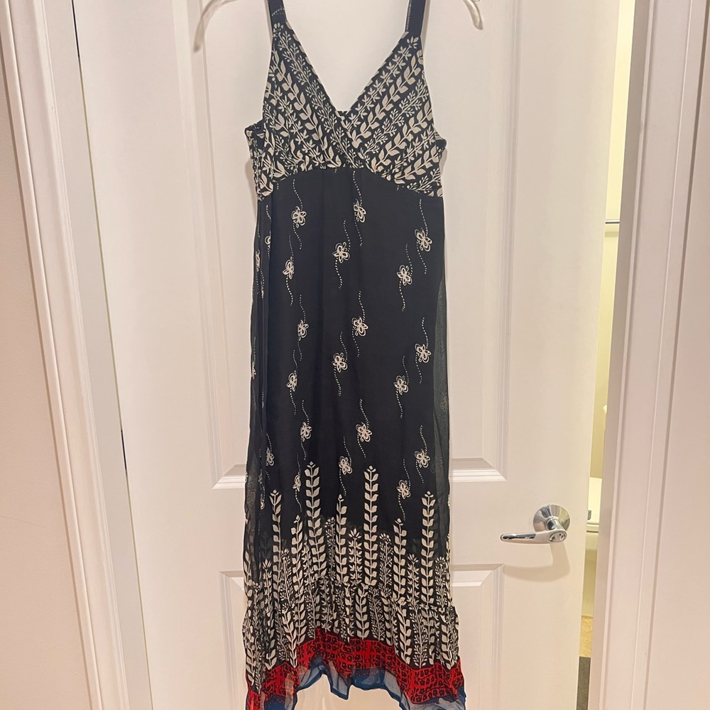 Beautiful Brand Womens Dress Floral L Black Maxi Long Butterfly Nordstroms M XL